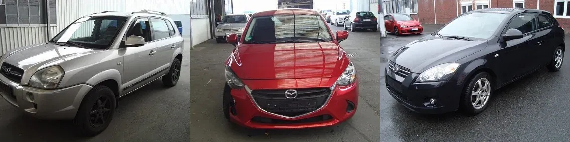 Angekaufte Fahrzeuge: Hyundai Tucson, Mazda 2, KIA Ceed